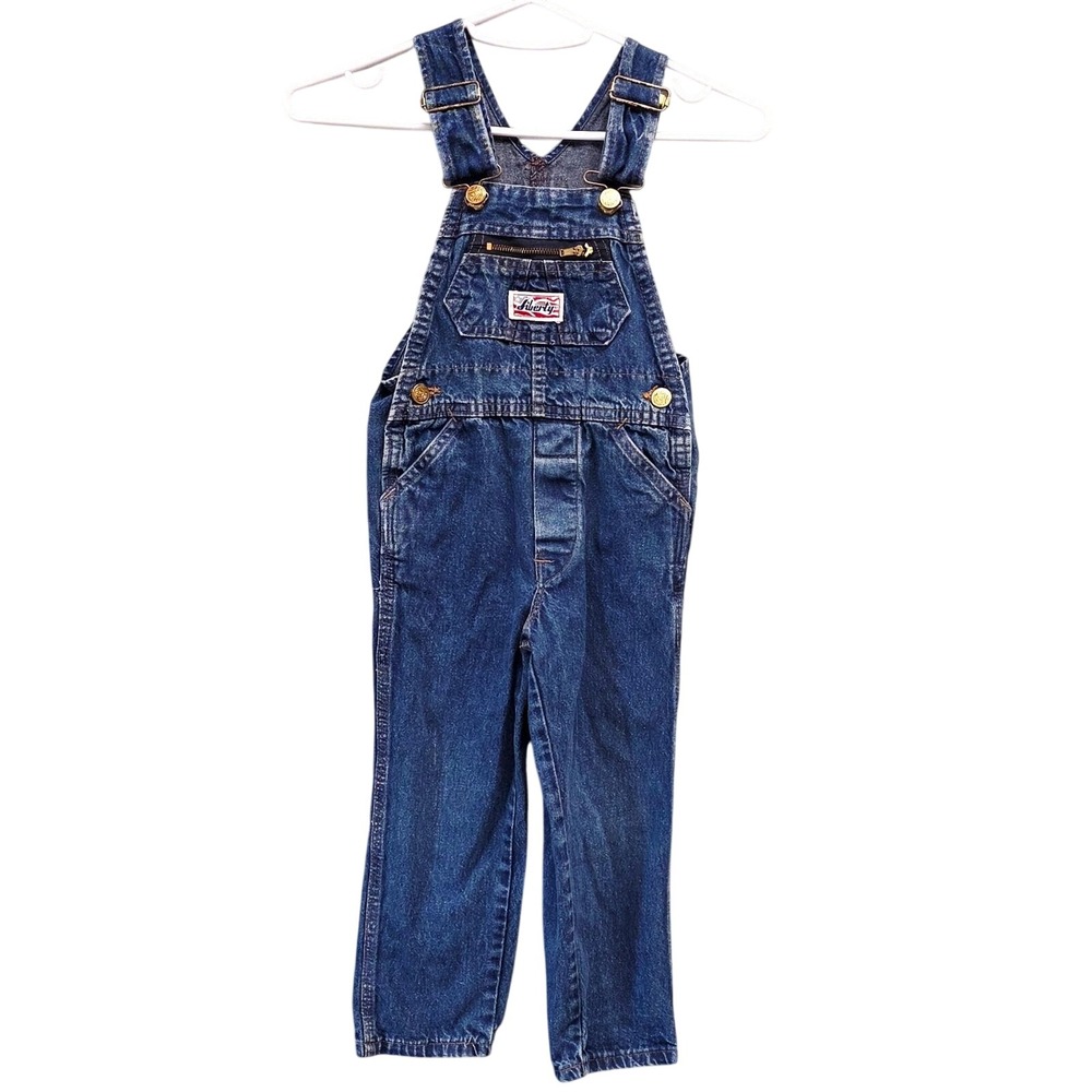 Liberty Vintage Kids Overalls‎ Denim Medium Wash Blue Cotton Made in USA Size 4T